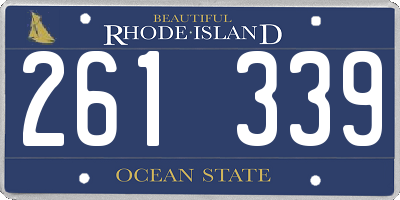 RI license plate 261339