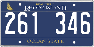 RI license plate 261346