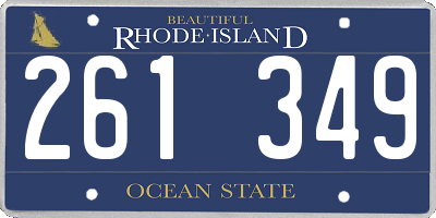 RI license plate 261349