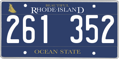 RI license plate 261352
