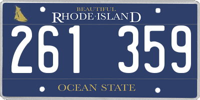 RI license plate 261359