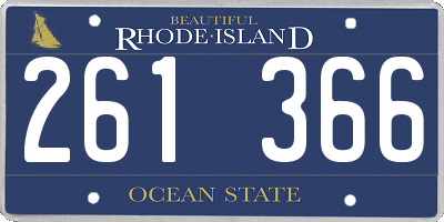 RI license plate 261366