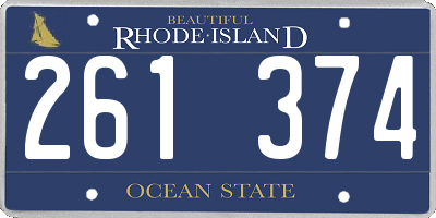 RI license plate 261374