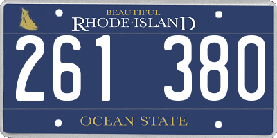 RI license plate 261380