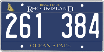 RI license plate 261384