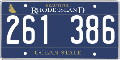 RI license plate 261386