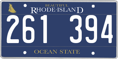 RI license plate 261394
