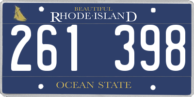 RI license plate 261398