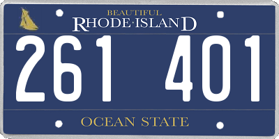 RI license plate 261401
