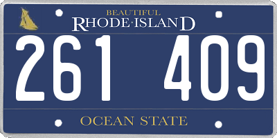 RI license plate 261409