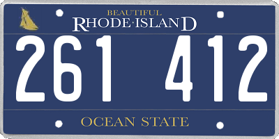 RI license plate 261412