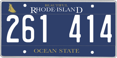 RI license plate 261414