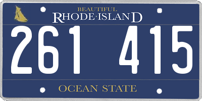 RI license plate 261415
