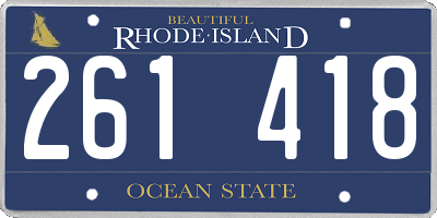 RI license plate 261418
