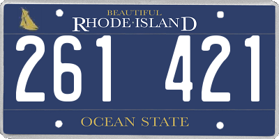 RI license plate 261421