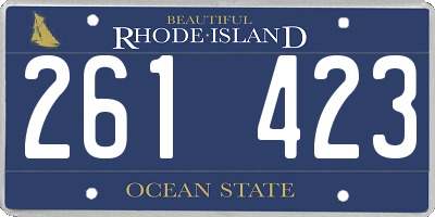 RI license plate 261423