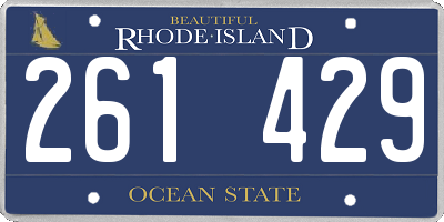 RI license plate 261429