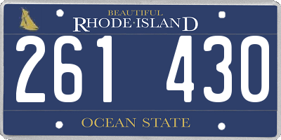 RI license plate 261430