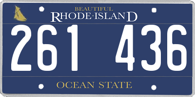 RI license plate 261436