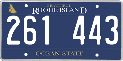 RI license plate 261443