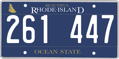 RI license plate 261447