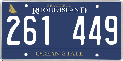 RI license plate 261449