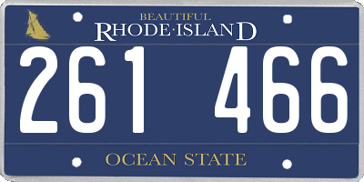 RI license plate 261466