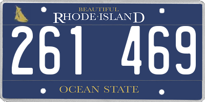 RI license plate 261469