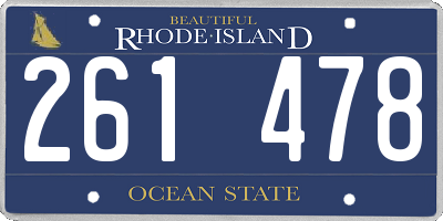 RI license plate 261478