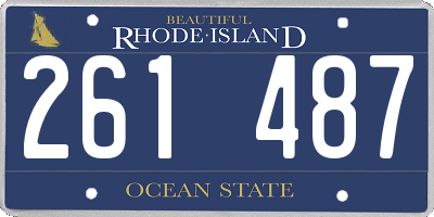 RI license plate 261487