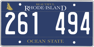 RI license plate 261494
