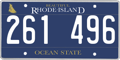 RI license plate 261496