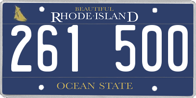 RI license plate 261500