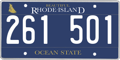 RI license plate 261501