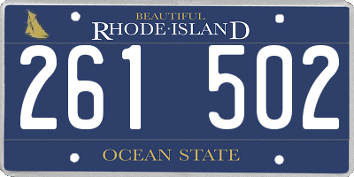 RI license plate 261502