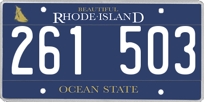 RI license plate 261503