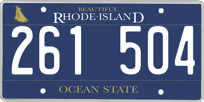 RI license plate 261504