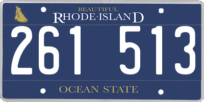 RI license plate 261513