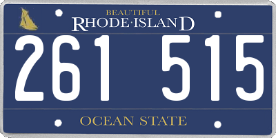 RI license plate 261515