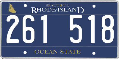RI license plate 261518