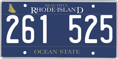 RI license plate 261525