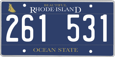 RI license plate 261531
