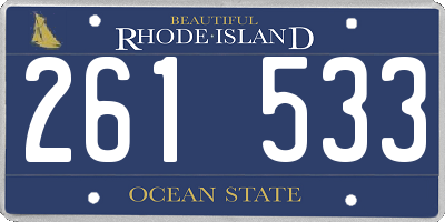 RI license plate 261533