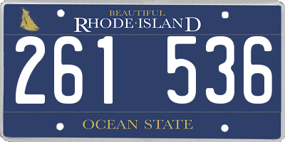 RI license plate 261536