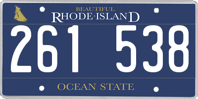 RI license plate 261538
