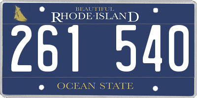 RI license plate 261540