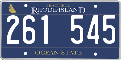 RI license plate 261545