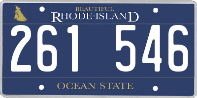 RI license plate 261546