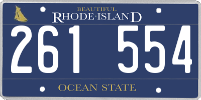 RI license plate 261554