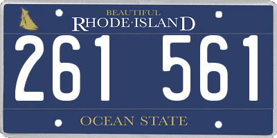 RI license plate 261561